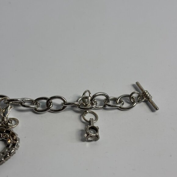 Y2K Charm Bracelet in Silver Tone with Cute Charms Dog Heart Rhinestone - Picture 10 of 12